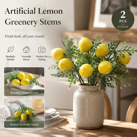 7 Head Herb Lemon Branch Style A Indoor Greenery Kit Set of 2