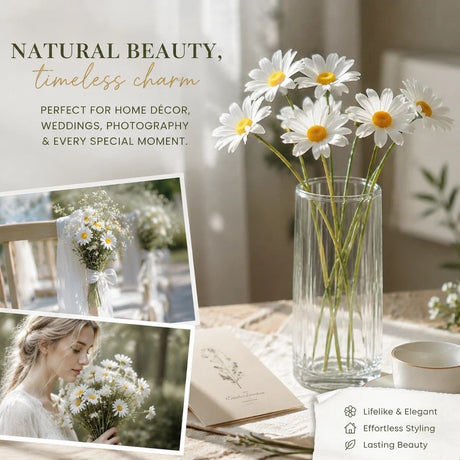Native Countryside Vibe Artificial Chamomile Daisy, Easy Styling For Australian Household 60 pcs
