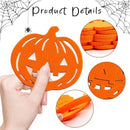 10pk Mixed Pumpkin & Spider Web Halloween Felt Coasters