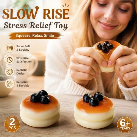 Fluffy Blueberry Soufflé Squishy Twin Pack, Mellow Mood Boost Duo
