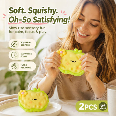 Cream Green Apple Garden Squishy Twin Pack, Natural Slow Unwind Set