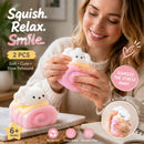 Rabbit Towel Roll Cute Food Squishy Twin Pack, Sweet Relax Toy Duo