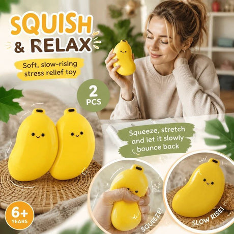 Sunny Yellow Banana Creamy Squishy 2 Pack, Daily Unwind Twin Set