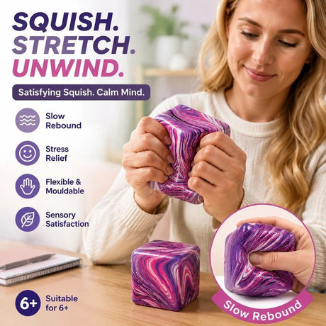 Dreamy 5.5cm Marbled Purple Ice Cube Squishy