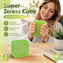 Refreshing 5.5cm Solid Green Ice Cube Squishy 2 Pack