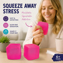 Soothing 5.5cm Solid Pink Ice Cube Squishy 2 Pack