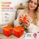 Cheerful 5.5cm Marbled Orange Ice Cube Squishy 2 Pack