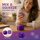 Cool Tone Marbled Blue + Solid Purple Ice Cube Squishy 2 Pack