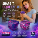 Swirl Mood Boost Marbled Blue + Marbled Purple Ice Cube Squishy 2 Pack