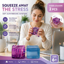 Mixed Swirl Solid Blue + Marbled Purple Ice Cube Squishy 2 Pack