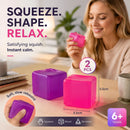 Soft Pastel Solid Purple + Solid Pink Ice Cube Squishy 2 Pack