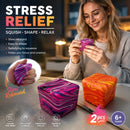 Warm Swirl Marbled Purple + Marbled Orange Ice Cube Squishy 2 Pack