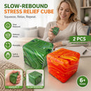 Sunny Fresh Marbled Green + Marbled Orange Ice Cube Squishy 2 Pack