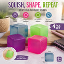 Relaxing Solid 4-Colour Ice Cube Squishy 4 Pack