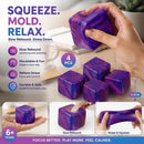 Calming 5.5cm Marbled Blue Ice Cube Squishy 4 Pack