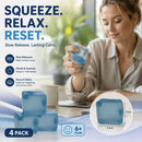 Relaxing 5.5cm Solid Blue Ice Cube Squishy 4 Pack