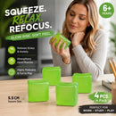 Refreshing 5.5cm Solid Green Ice Cube Squishy 4 Pack
