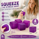 Mellow 5.5cm Solid Purple Ice Cube Squishy 4 Pack