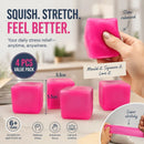 Soothing 5.5cm Solid Pink Ice Cube Squishy 4 Pack