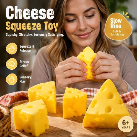 Mellow Triangle Cheese Squishy, 7cm × 6cm × 4cm