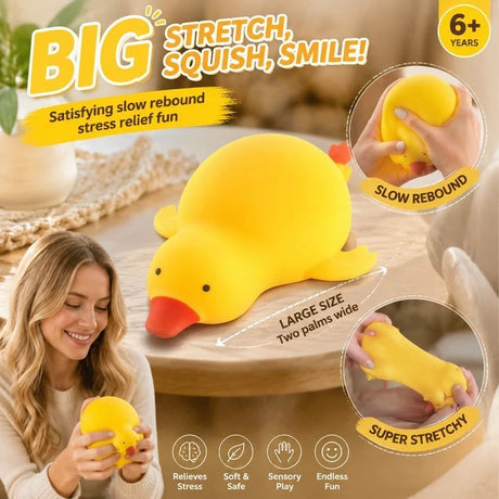 Cheerful Giant Duck Squishy, 33cm × 20cm