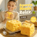 Calming Square Cheese Squishy 2 Pack, 7cm × 7cm