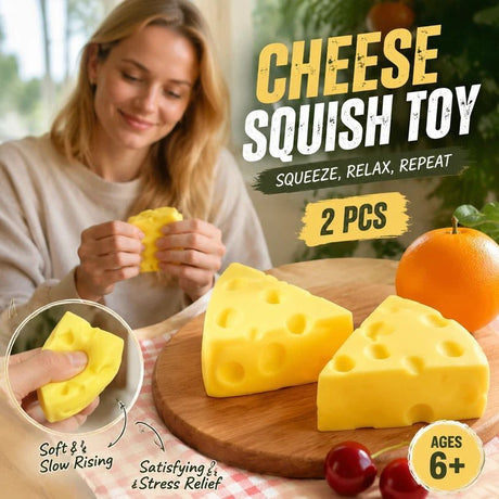 Mellow Triangle Cheese Squishy 2 Pack, 7cm × 6cm × 4cm