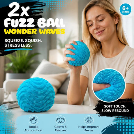 Calming Spiky Ball Squishy Blue 2 Pack