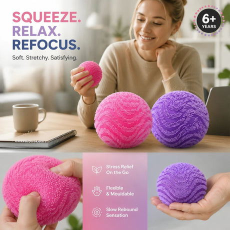 Dreamy Duo Pink & Purple Spiky Ball Squishy 2 Pack