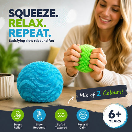 Coastal Duo Blue & Green Spiky Ball Squishy 2 Pack