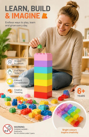 Relaxing Mini Building Blocks DIY Puzzle Toy, 300pcs Plain Bag Regular Colours (Separater & Instruction Included)