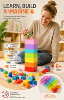 Portable Mini Building Blocks DIY Puzzle Toy 2 Pack, 200pcs Plain Bag Regular Colours (Separater & Instruction Included)