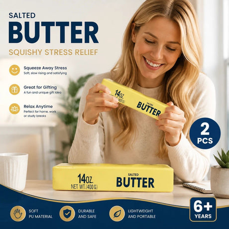 Yellow Butter Stick 23cm Stress Relief Toy 2 Pack, Daily Gift