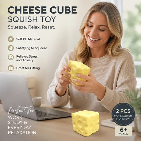 Large Yellow Cheese Stress Relief Toy 2 Pack, Festival Gift