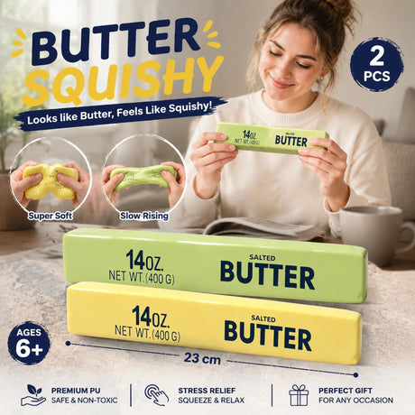 Matcha & Yellow Butter Stick 23cm Stress Relief Toy 2 Pack