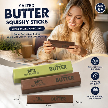 Matcha & Coffee Butter Stick 23cm Stress Relief Toy 2 Pack