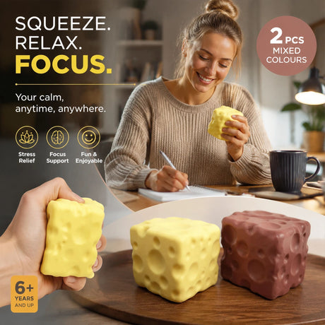 Chocolate & Yellow Cheese Stress Relief Toy 2 Pack