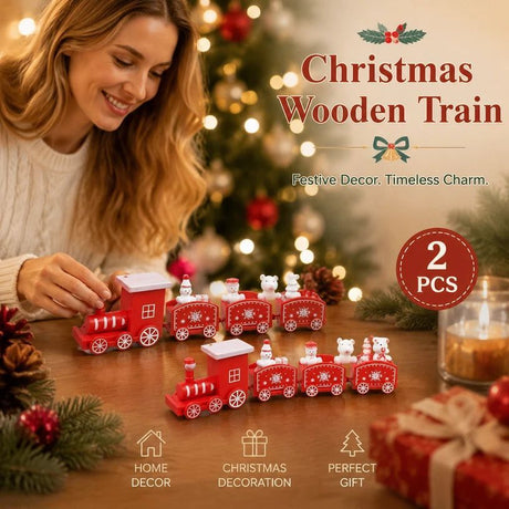 Red Box Christmas Train Ornament 2 Pack, Holiday Gift