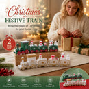 Green & White Christmas Train Ornament 2 Pack