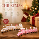 White & Pink Christmas Train Ornament 2 Pack