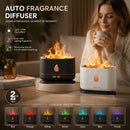 2 Pack USB Flame Diffuser, White & Black RGB Light Pair