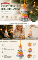 2 Pack Crochet Bell Ornament Style D Rainbow 1, Bright Xmas Present