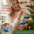 2 Pack Crochet Bell Ornament Style F Blue, Winter Holiday Gift