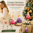 2 Pack Crochet Ornament A+B Pink & Purple, Couple Christmas Gift Pair