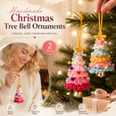 2 Pack Crochet Ornament A+D Pink & Rainbow 1, Xmas Tree Gift Pair