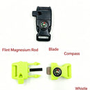 12pk Mixed Colour Survival Paracord Buckle Set