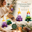 2 Pack Crochet Ornament B+C Purple & Green, Home Xmas Decor Pair