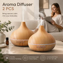 2 Pack Onion Diffuser Light Wood + Remote, 24V AU Plug, Holiday Gift Pair