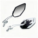 1 Pair Motorcycle Bicycle Rearview Mirror With Mount, White