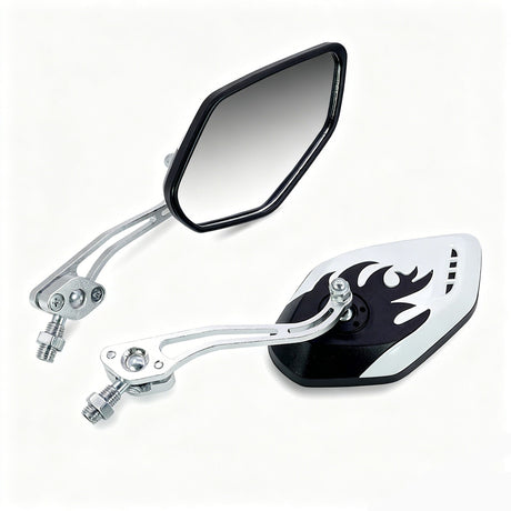 1 Pair Motorcycle Bicycle Rearview Mirror With Mount, White